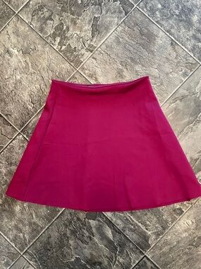 LAVON Vibrant Fuchsia A-Line Coastal Coquette Balletcore Side-Zip Mini Skirt